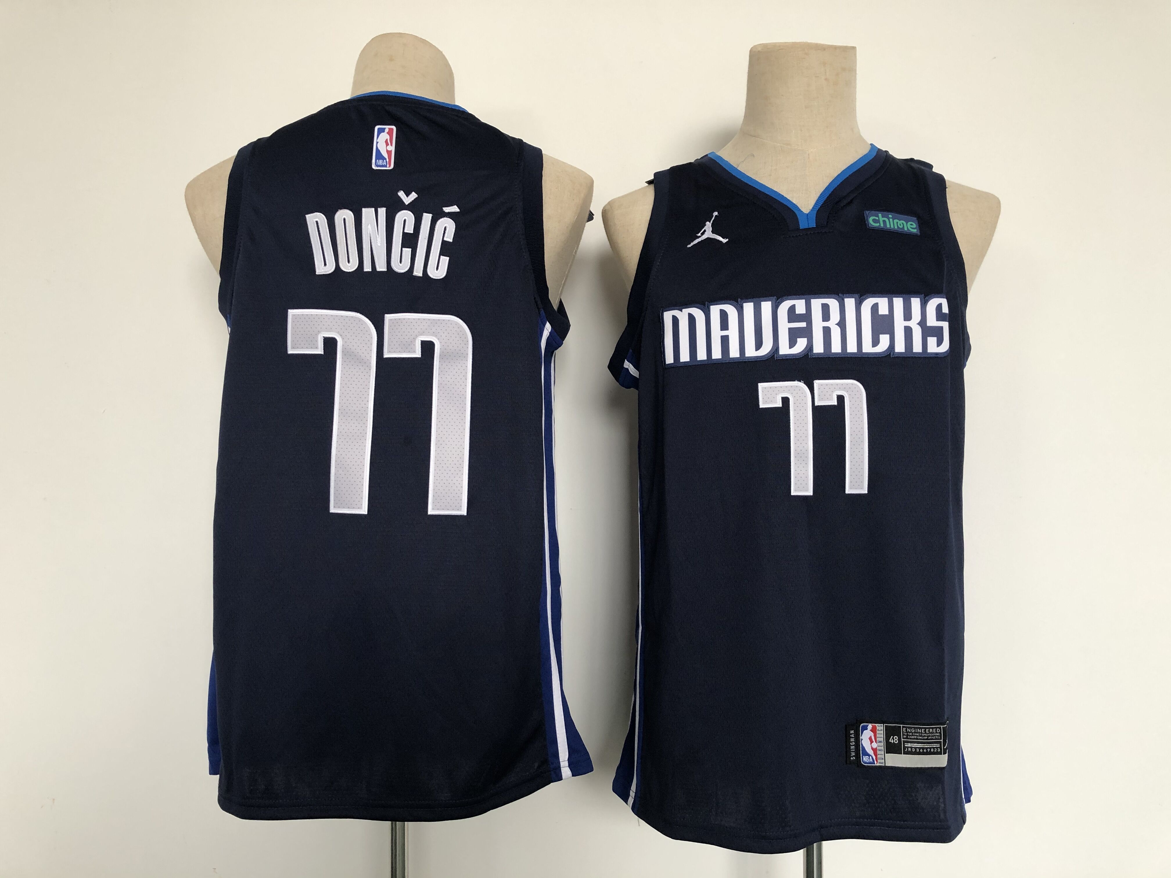Men Dallas Mavericks 77 Doncic Blue Game Jordan mark 2021 NBA Jersey